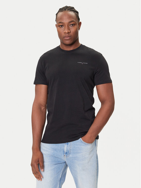 

Футболка slim fit Linear Chest DM0DM21780 Tommy Jeans, чёрный