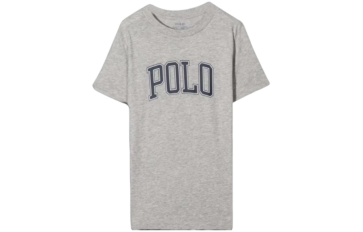 

Футболка поло с принтом логотипа Ralph Lauren, серая