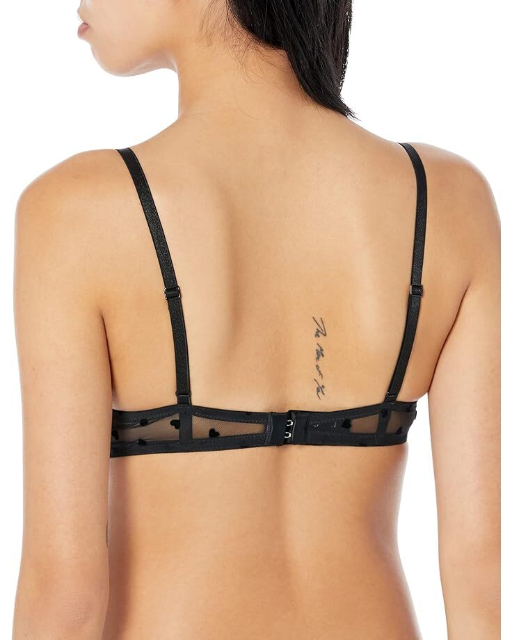 

Бюстгальтер Journelle Victoire Flocked Hearts Plunge Bra, цвет Noir/Noir Hearts