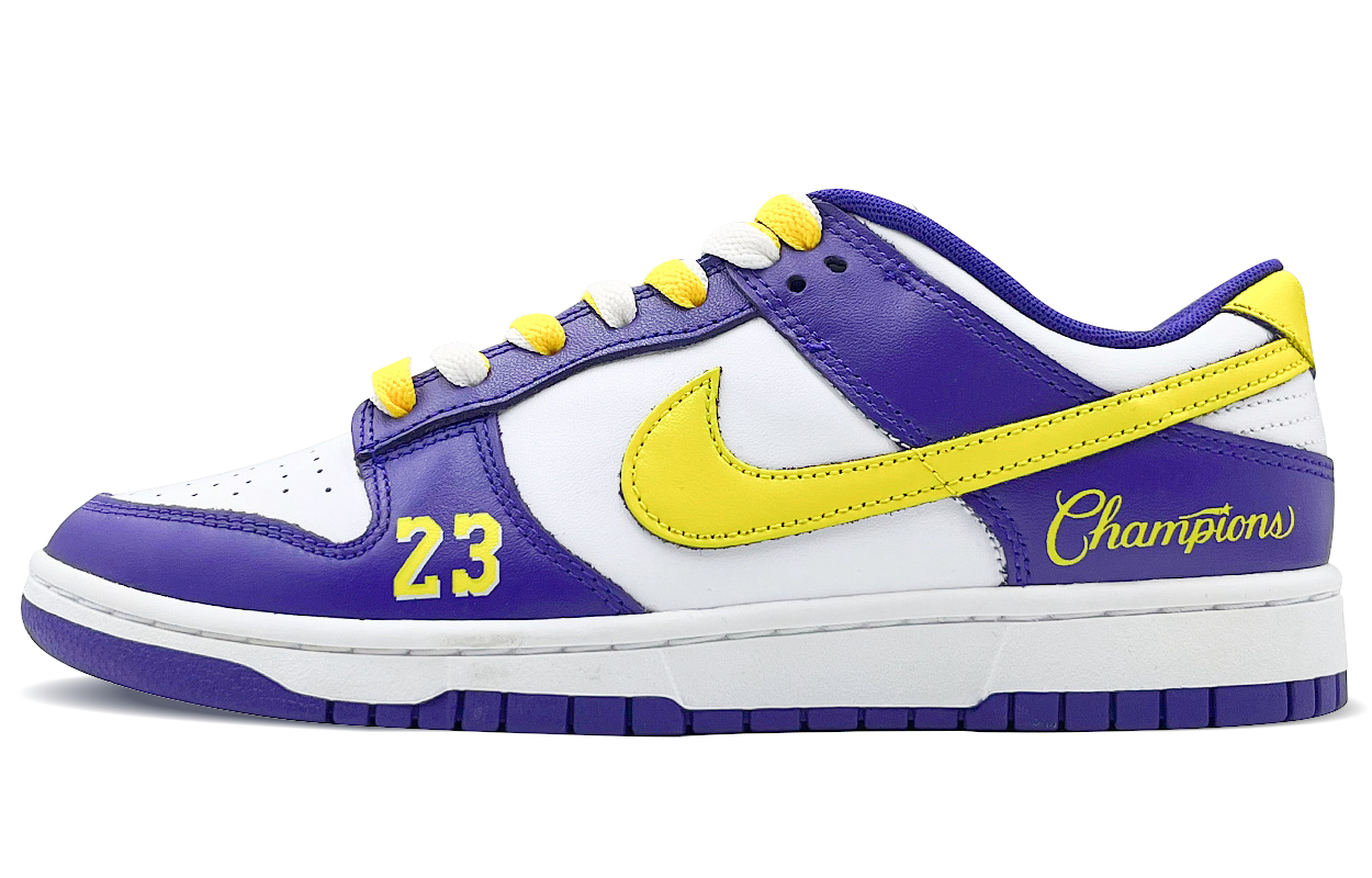 

Кроссовки Nike Dunk Skateboarding Shoes Men Low-top White/purple/yellow, фиолетовый