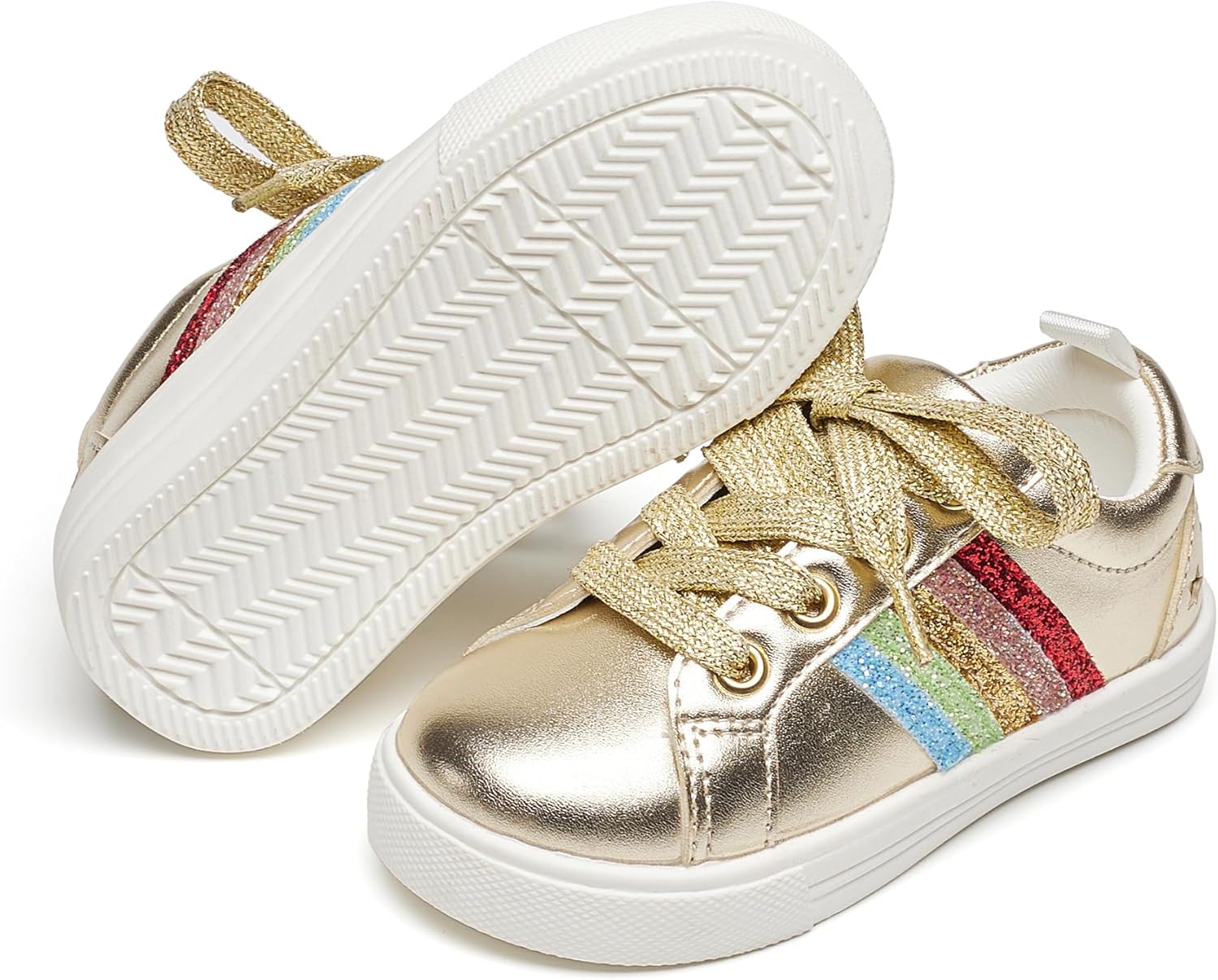 

Кроссовки для малышей и маленьких девочек Felix Flora, спортивные сникерсы, принцесса, повседневные блестящие туфли Felix & Flora, золотой