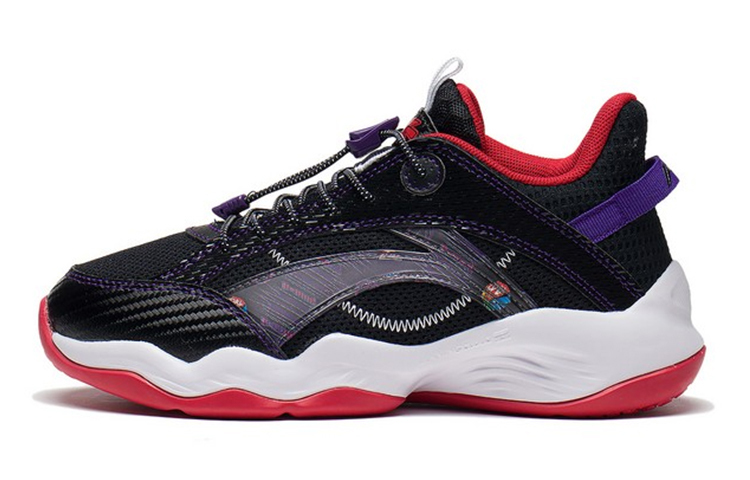 

Детские баскетбольные кроссовки GS Low-top черные/New Lakers фиолетовые/красные Lining Young