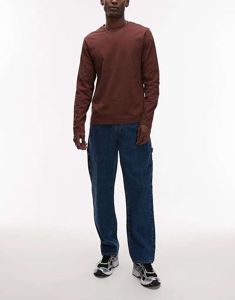 

Прямые джинсы плотника в средне-синем цвете Topman