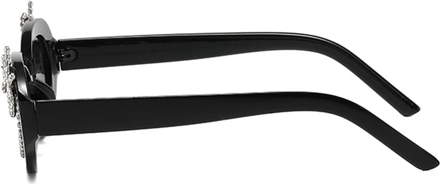 

Солнцезащитные очки со стразами для женщин в стиле 90-х, модные овальные солнцезащитные очки с бриллиантами, милые солнцезащитные очки с бантом для женщин mincl, C6