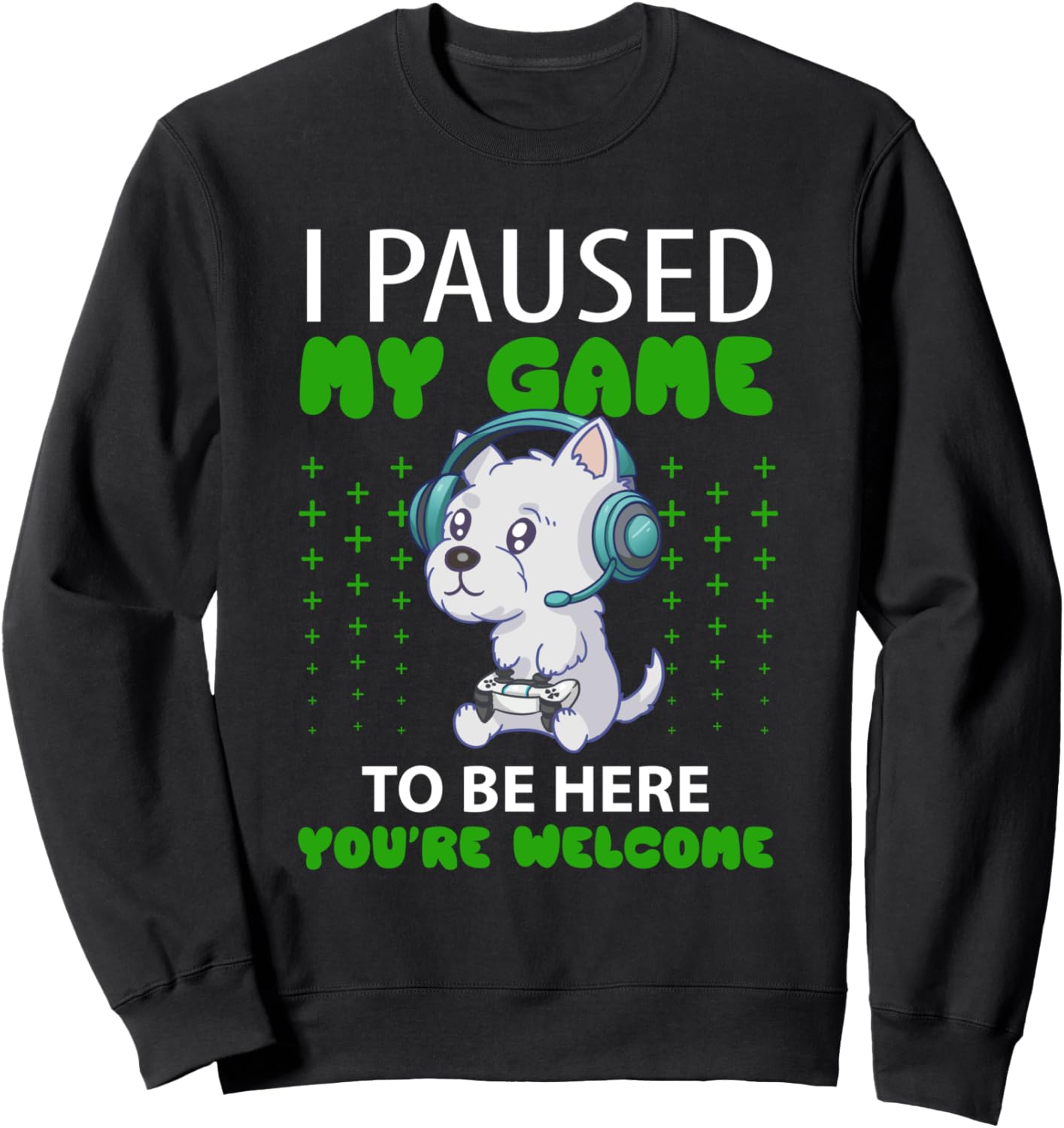 

Толстовка с изображением вест-хайлендского терьера и геймера, посвященная видеоиграм Check Out My Gamer Shirts, черный