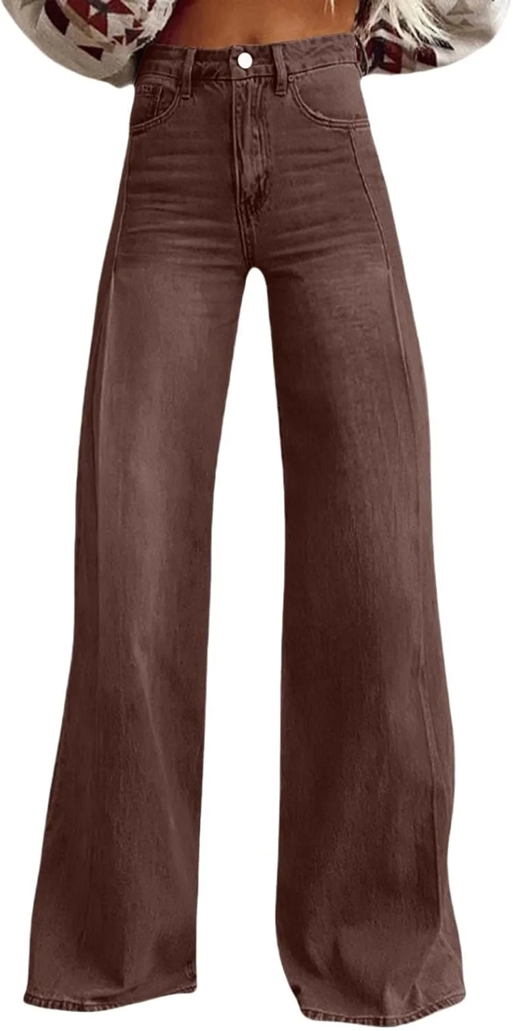 

Джинсы Flare для женщин Vintage Wide Leg Boyfriend с карманами FZYLQY