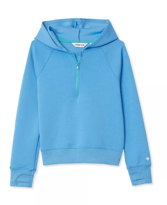

Толстовка с застежкой-молнией на четверть длины для девочек Lands' End, синий