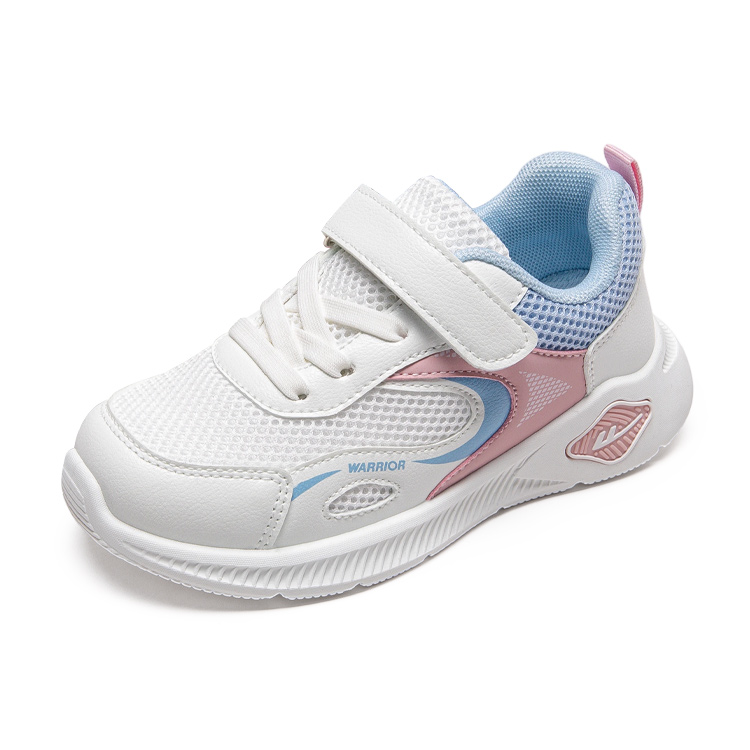 Детские кроссовки для бега Low top с амортизацией, легкие и устойчивые к истиранию WARRIOR, белый фиолетовый розовый — фото 4