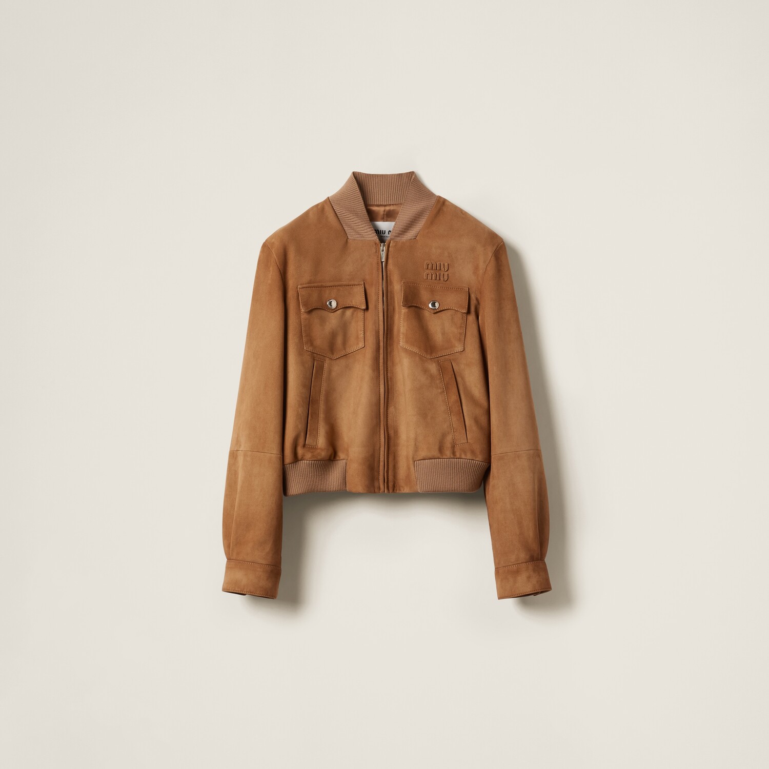 

Замшевая куртка из наппы MIU MIU, коричневый