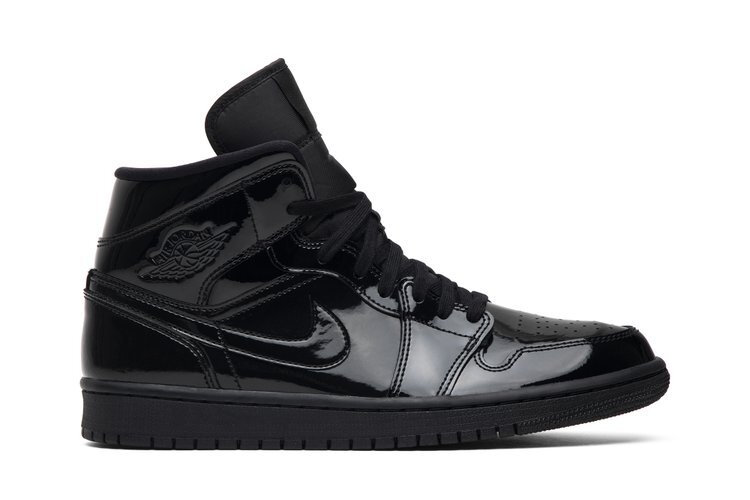Кроссовки Air Jordan Wmns Air Jordan 1 Mid Patent SE 'Triple Black', черный