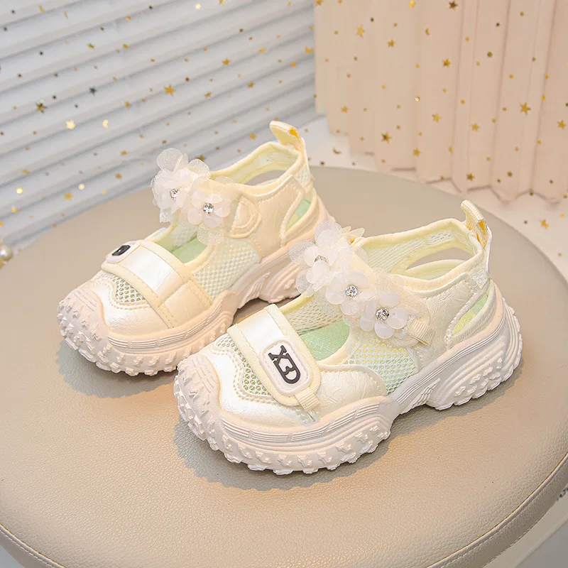 Детские сандалии с быстросохнущим верхом из сетки Petite Chic KINDDOG, Pink — фото 4