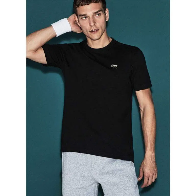 Мужская футболка с круглым вырезом Lacoste, Schwarz — фото 3