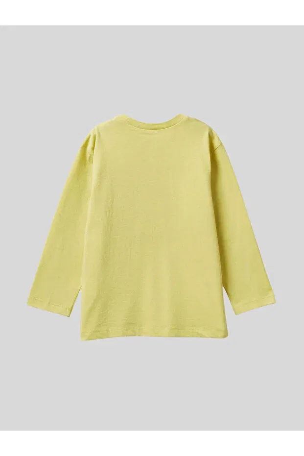 Детское для мальчиков свитшот с принтом Benetton, Yellow — фото 3