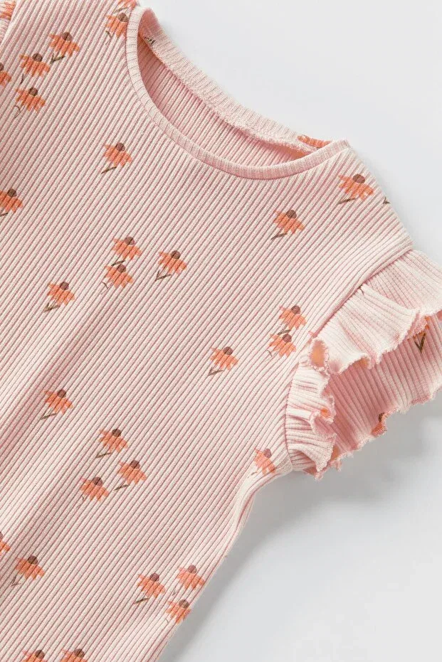 Детская футболка для девочек с принтом Basics Zeyderkids, Pink — фото 3