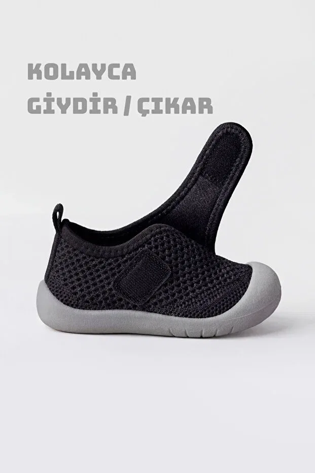 Детские ортопедические первые шаги вязаные туфли Baby Yuppy, Black — фото 4