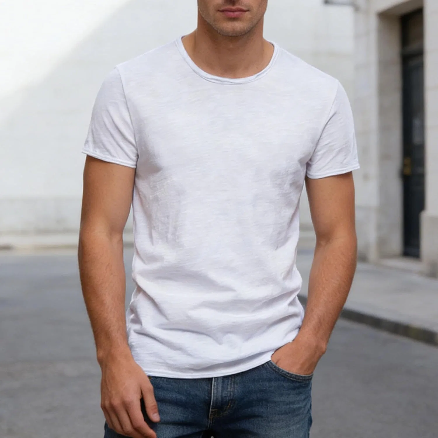 Мужская футболка с V-образным вырезом Running Shirts, White — фото 3