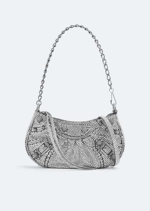 

Сумка BALENCIAGA Le Cagole mini chain bag, серебряный, Серый, Сумка BALENCIAGA Le Cagole mini chain bag, серебряный