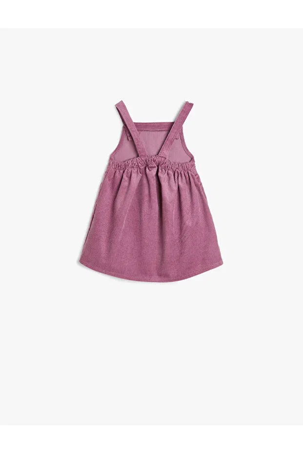 Детское платье для девочек хлопковое Corduroy dress with cotton pocket detail Koton, Purple — фото 2