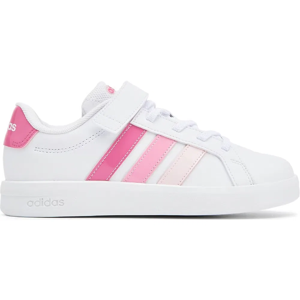 Детские слипоны Grand Court 3.0 Adidas, White/Pink — фото 2