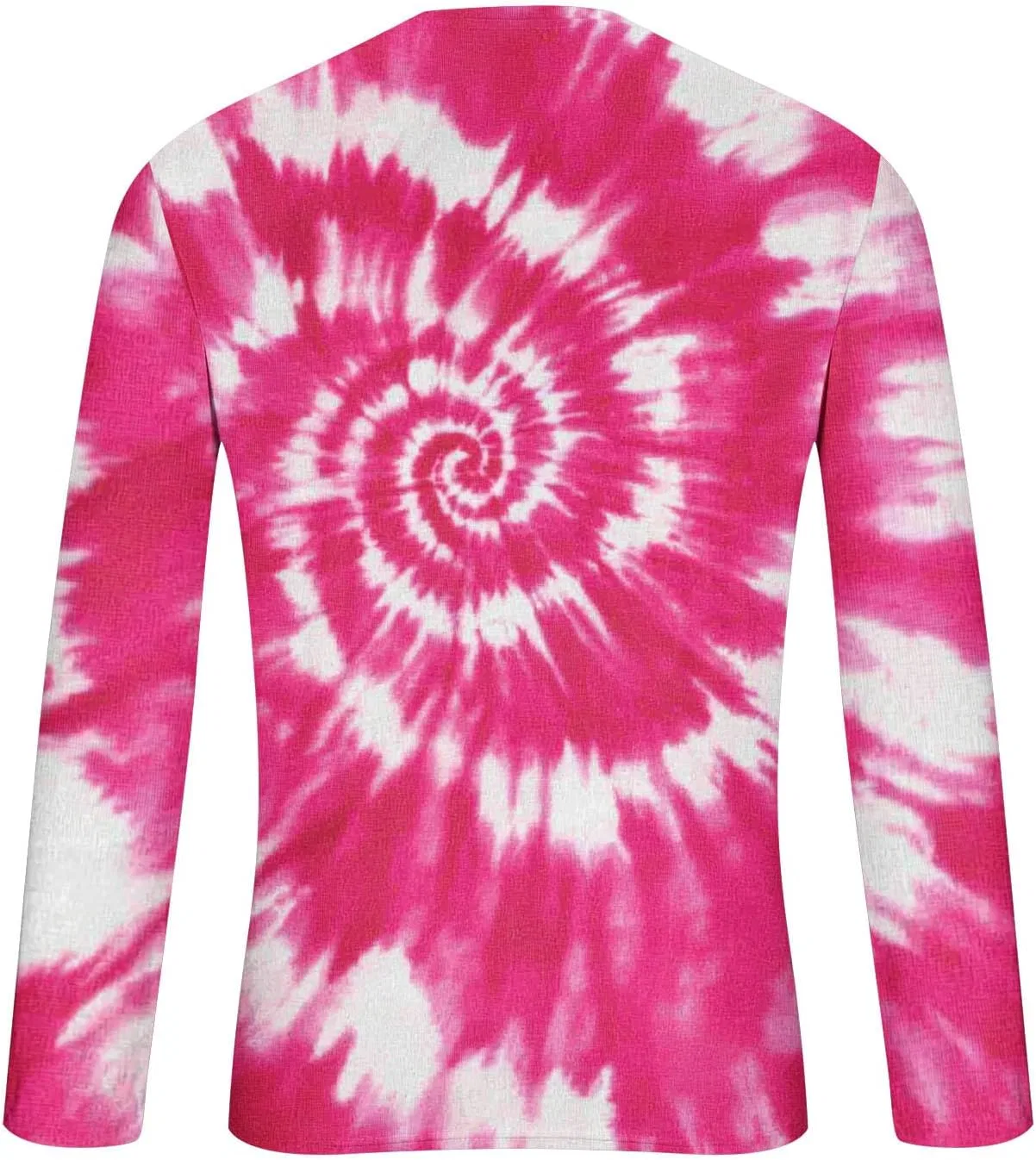 Мужская футболка с длинным рукавом tie-dye Polo Shirts Long Sleeve for Man, Hot Pink — фото 3
