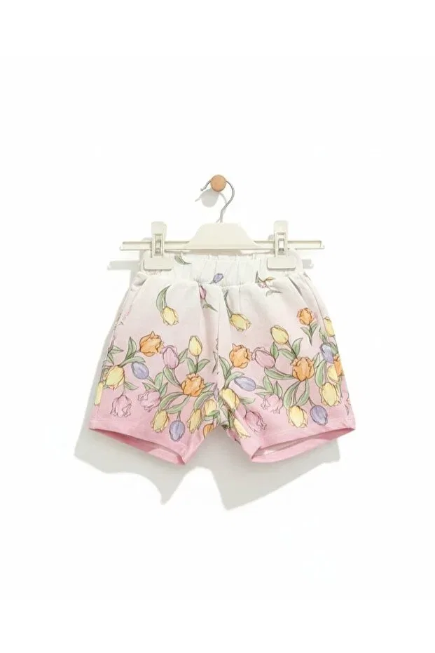 Детские шорты для девочек с принтом Tulip patterned Edelweiss, Pink