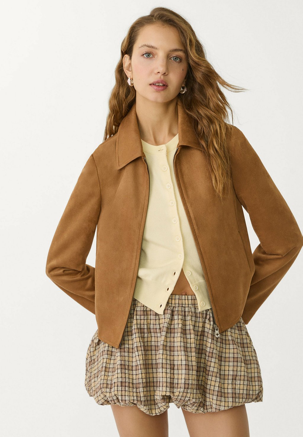 

Куртка из искусственной кожи Stradivarius, коричневый