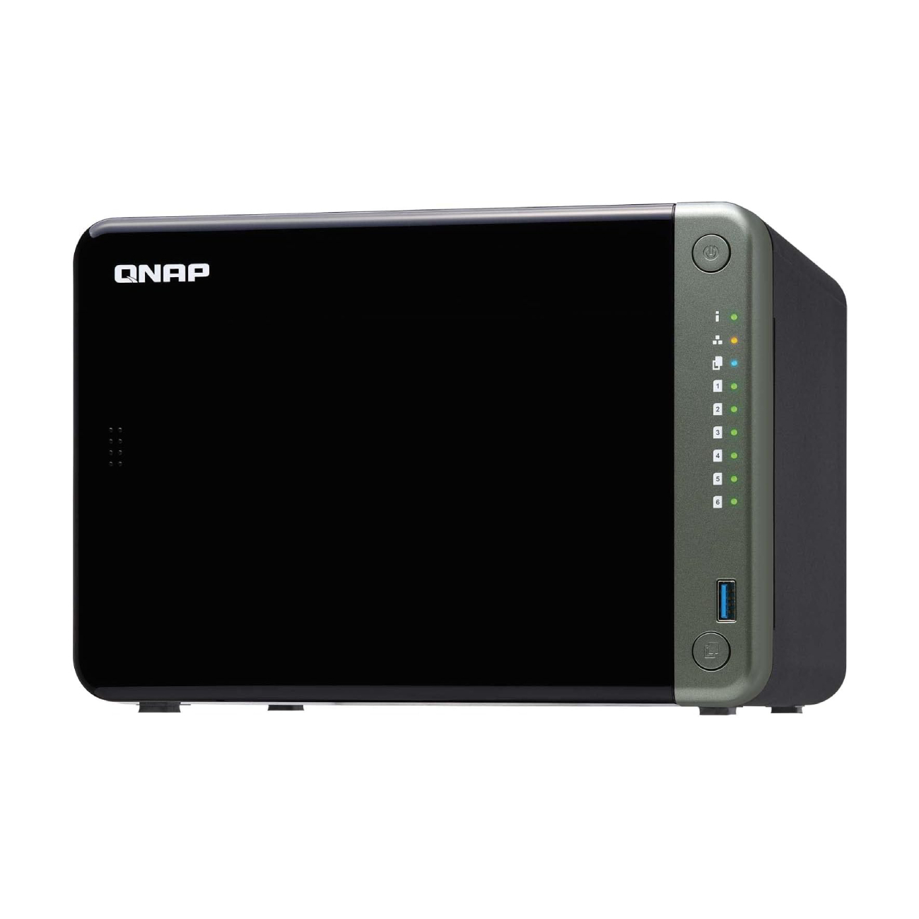 

Сетевое хранилище QNAP TS-653D, 6 отсеков, 4 ГБ, без дисков, черный