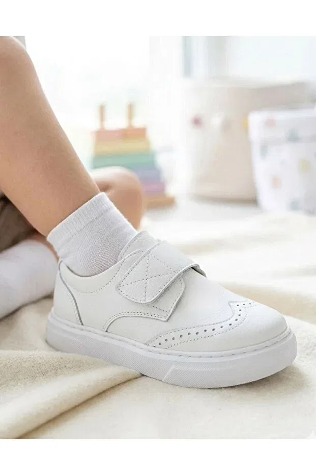 Детские кеды с застежкой-липучкой Surpie Shoes, White