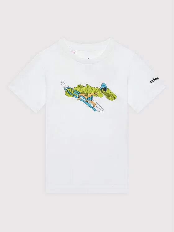 Футболка regular fit Graphic Stoked Beach Adidas, белый