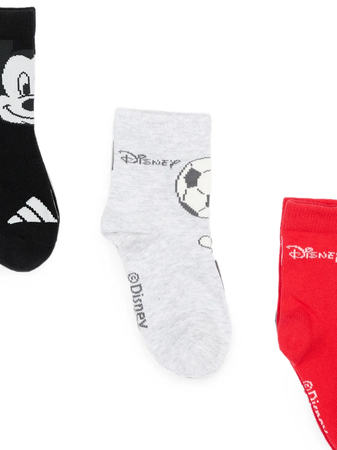 Комплект из трех пар носков Mickey Mouse из коллаборации с Disney Adidas Kids, черный — фото 2