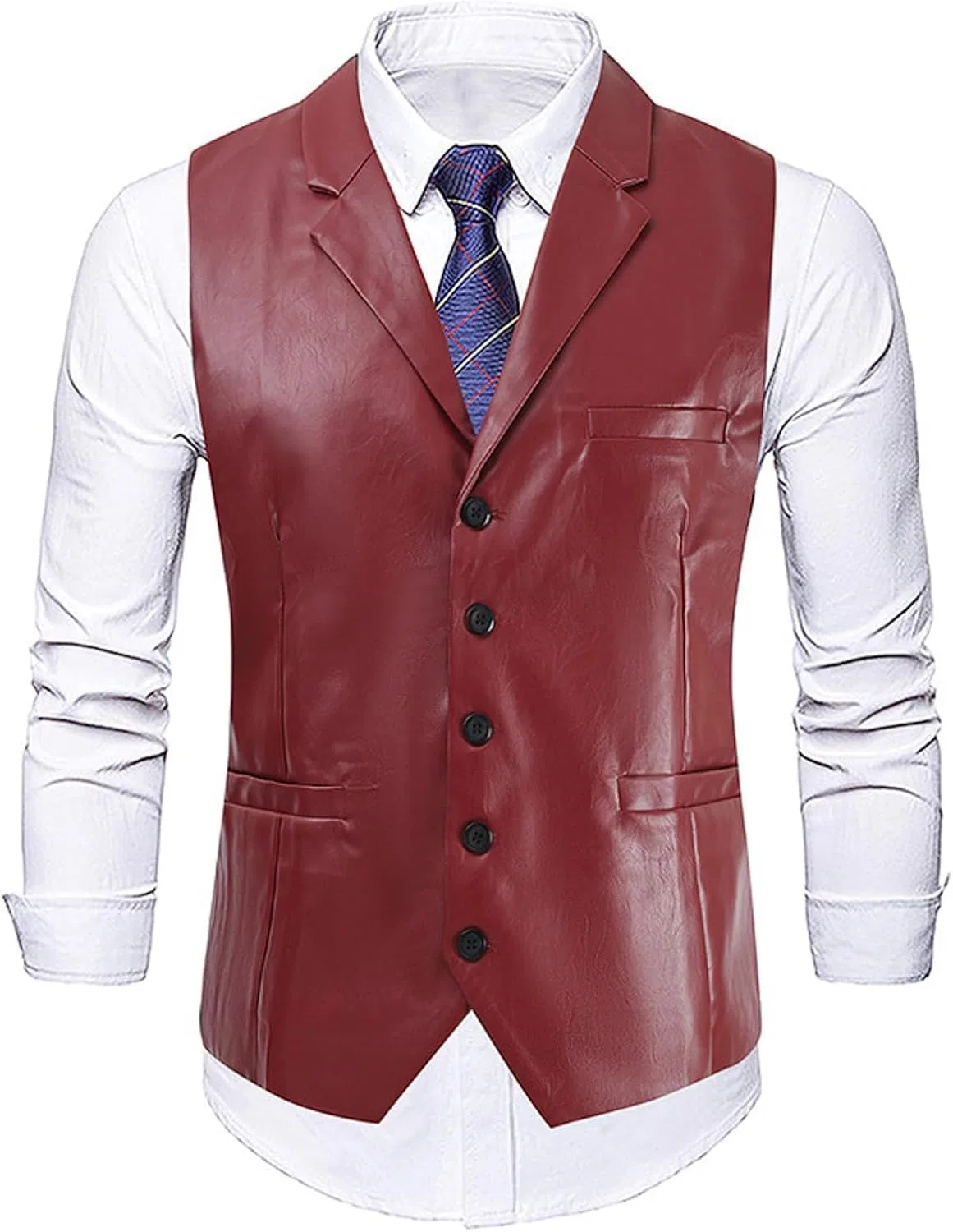 Мужской топ-майка Slim Fit Ribbed, Wine — фото 4