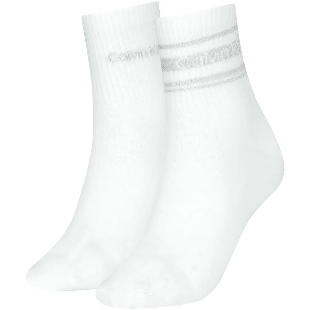 Женские хлопковые носки Calvin klein Sport Stripe, White