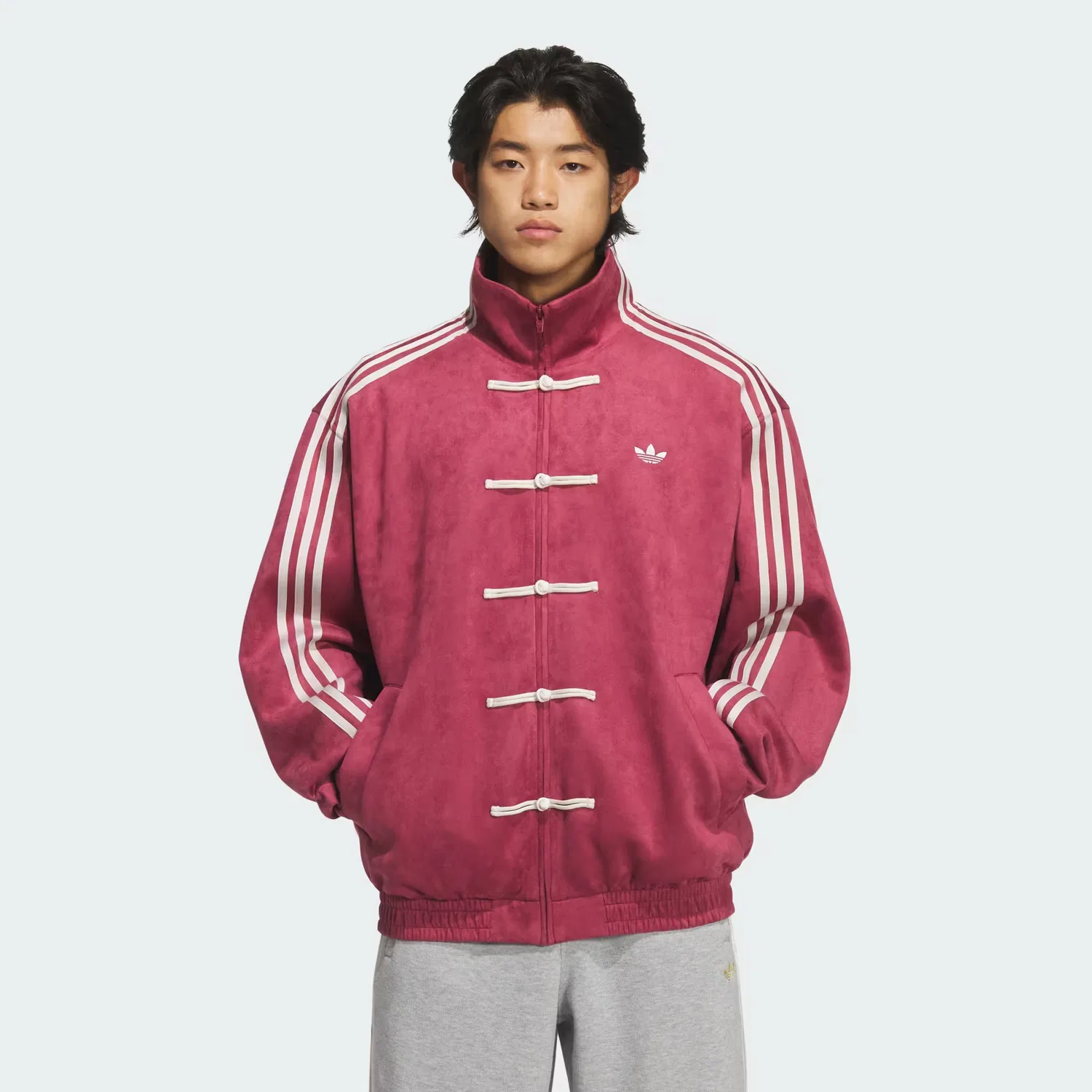 Куртка унисекс на молнии Chinese New Year Adidas Originals, темно-бордовый — фото 3