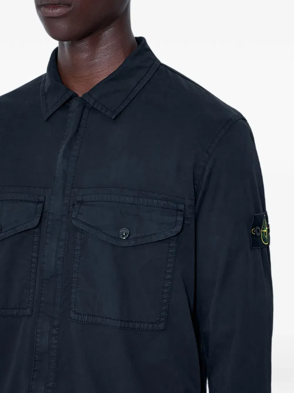 Рубашка на пуговицах с нагрудным карманом Stone Island, черный — фото 4
