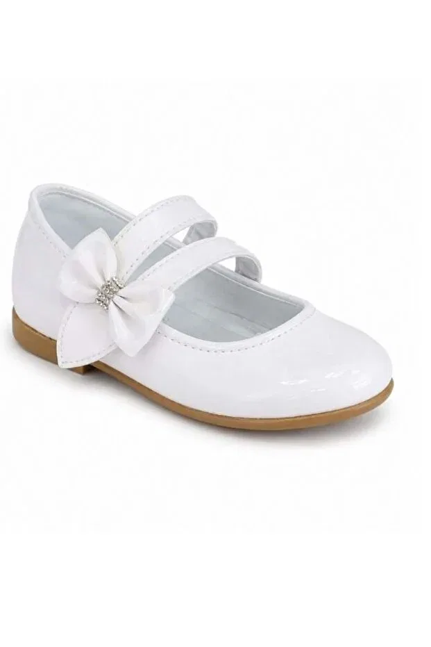 Детские балетки для девочек с липучкой Zekids, White