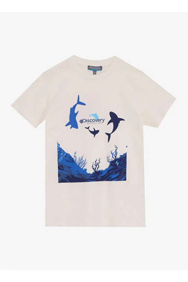 Детская футболка для мальчиков с принтом Discovery Expedition, Off White