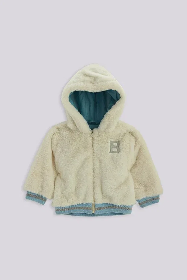 Детское пальто для девочек с капюшоном Gb Baby, Ecru