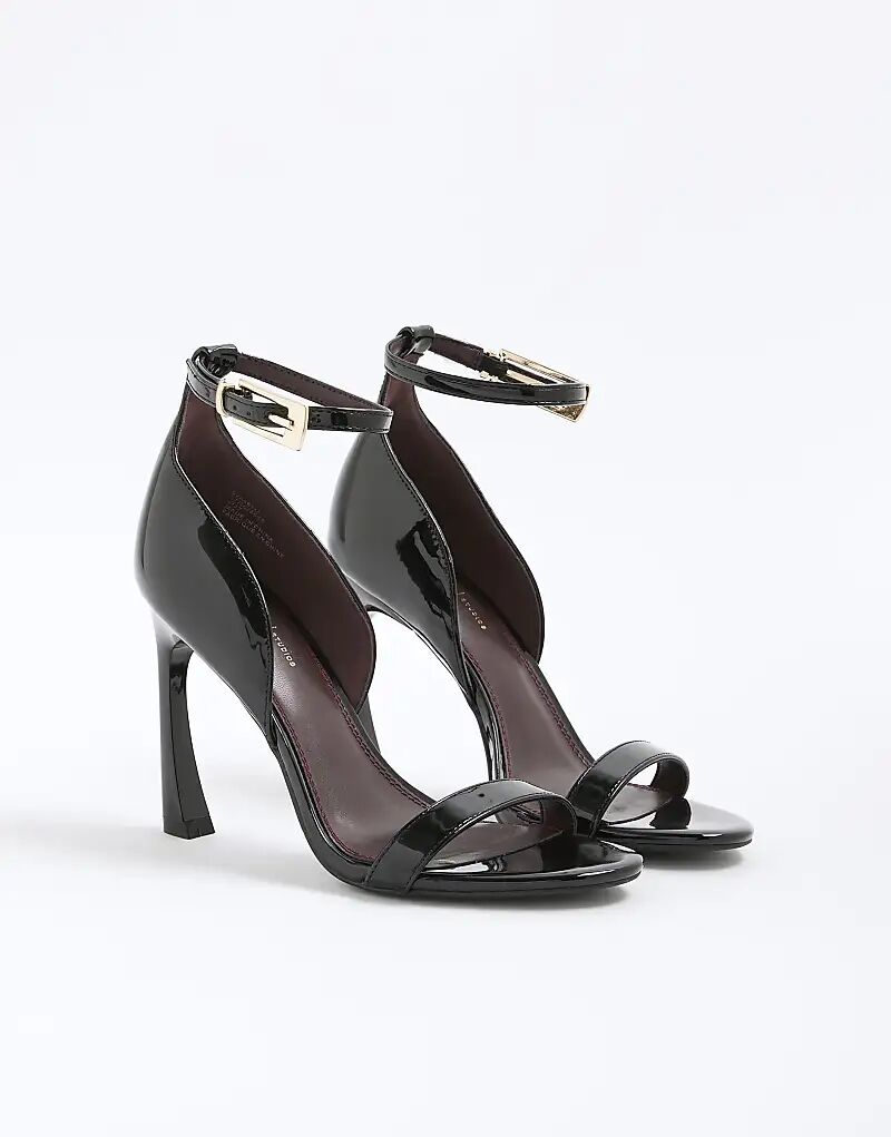 Босоножки River Island Patent с закрытым задником и каблуком-бананом, черного цвета — фото 2
