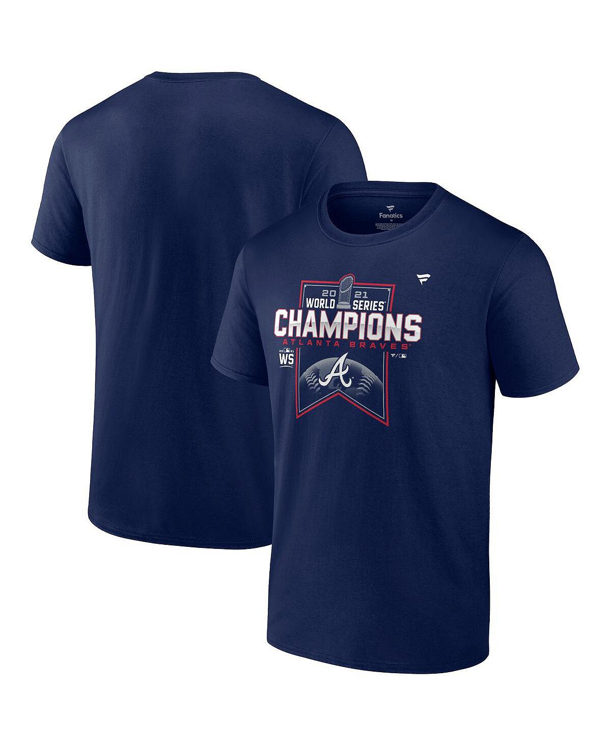 Мужская темно-синяя футболка atlanta braves world series champions 2021 в раздевалке Fanatics, синий - фото