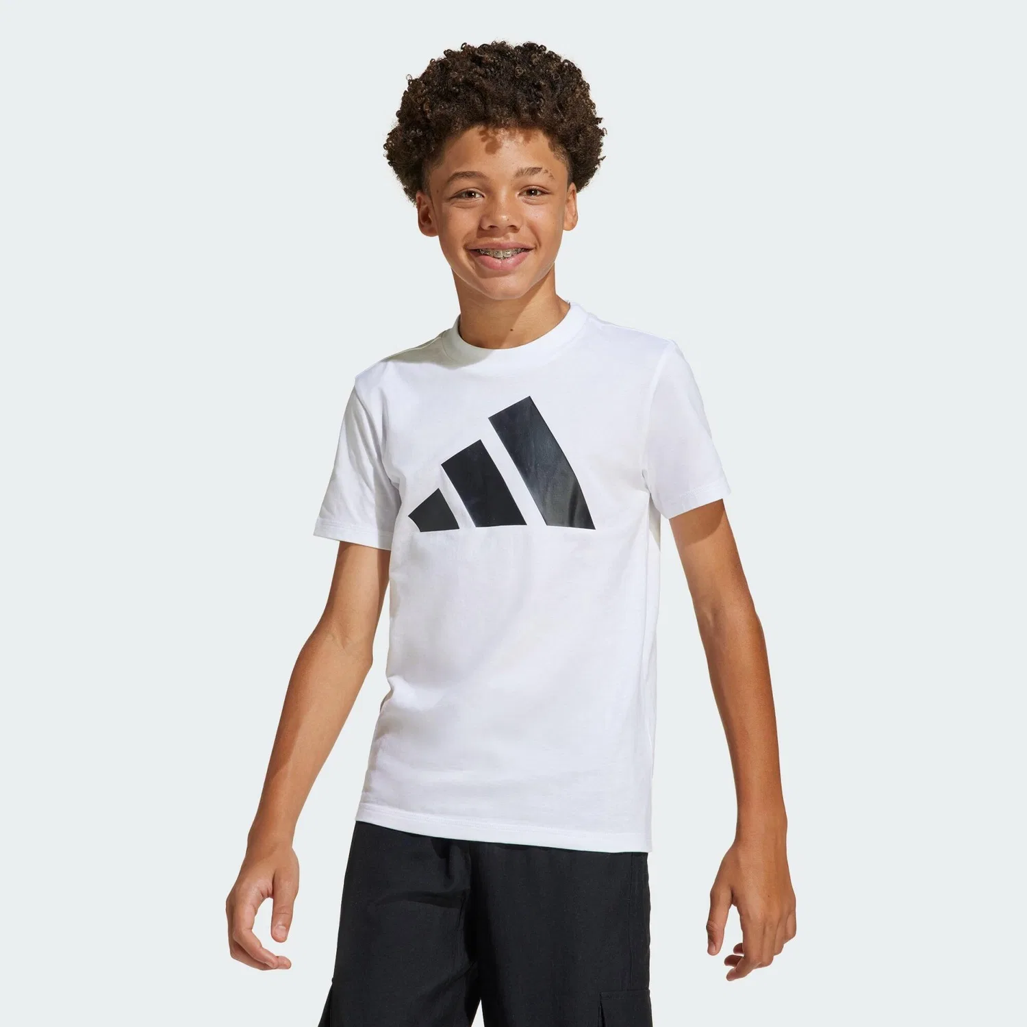 Детская хлопковая футболка Essentials Kids T-Shirt Adidas, Weiss Schwarz — фото 3