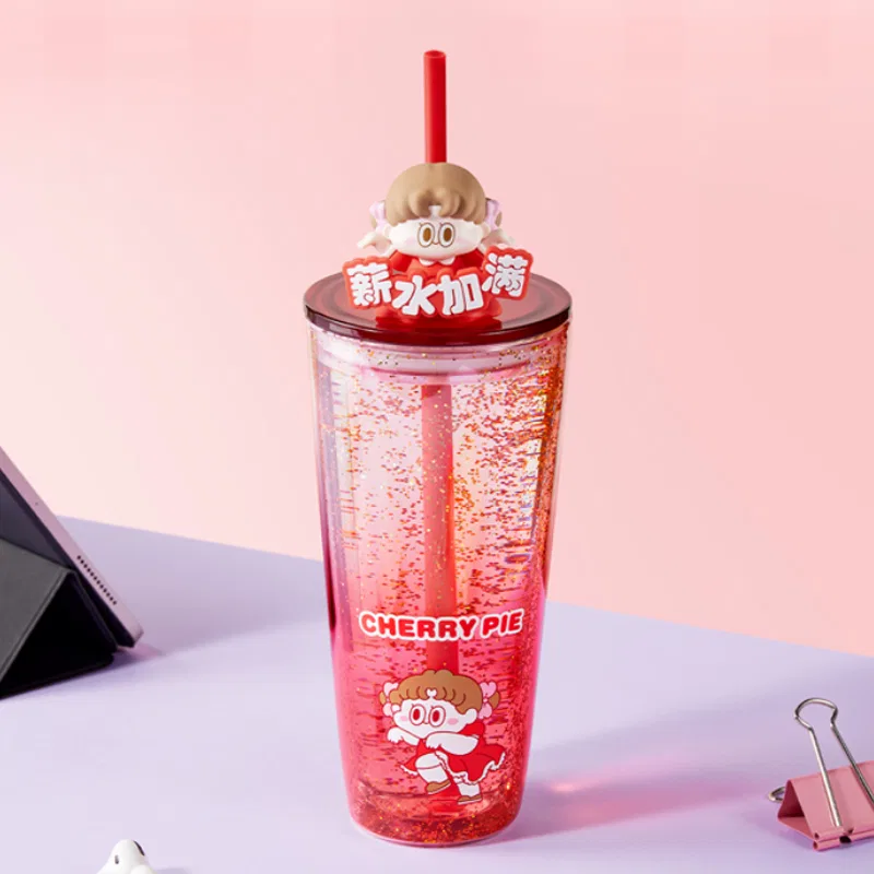 Детский стакан с трубочкой из пластика POP MART Part-Time Everyday Collection, Белый — фото 2
