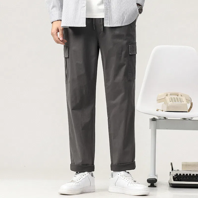 Детские брюки свободного кроя с множеством карманов Red bean, Dark Gray — фото 3