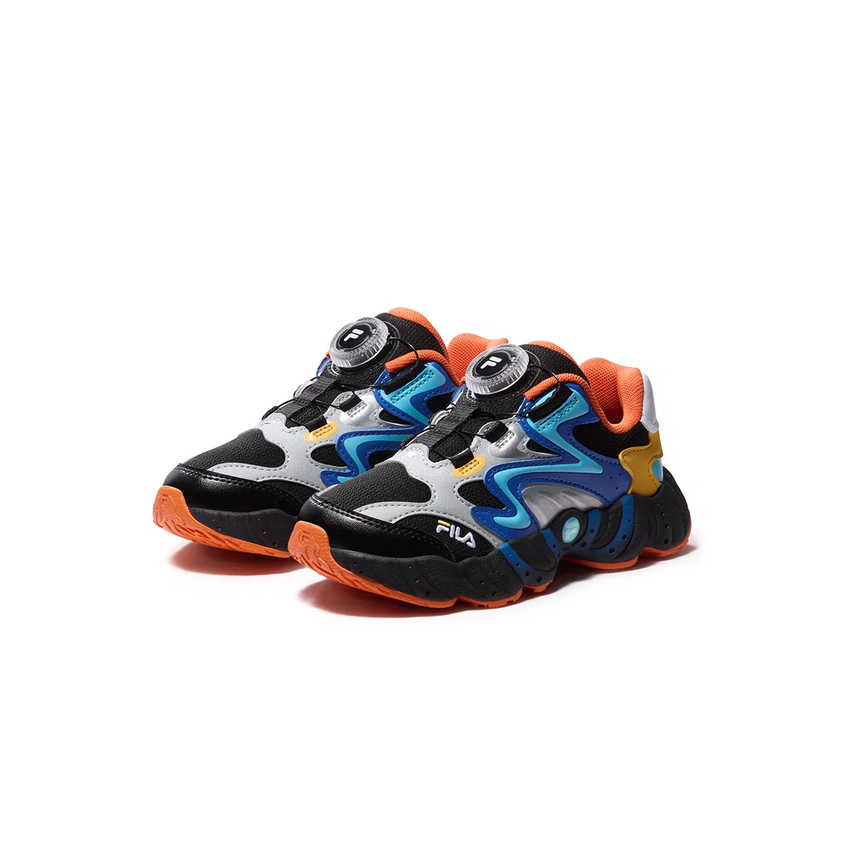 Детские кроссовки с шнуровкой FILA KIDS, Black/Marine Blue — фото 4