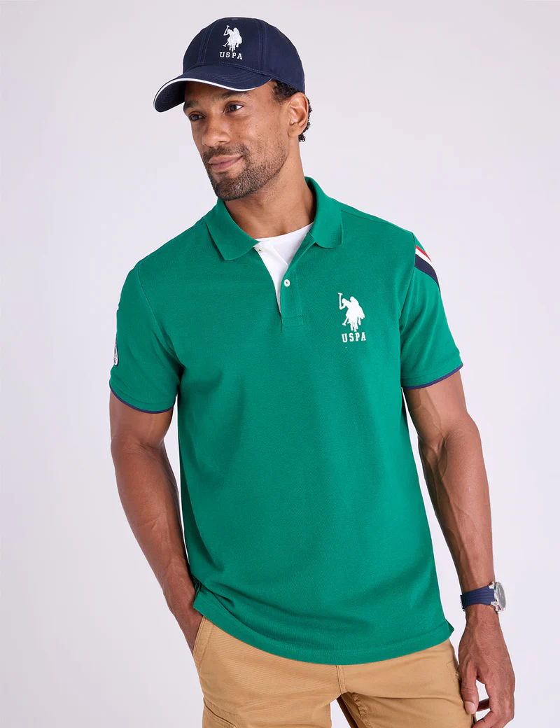 

Футболка-поло U.S. Polo Assn Signature Tricot Tape Pique, зеленый
