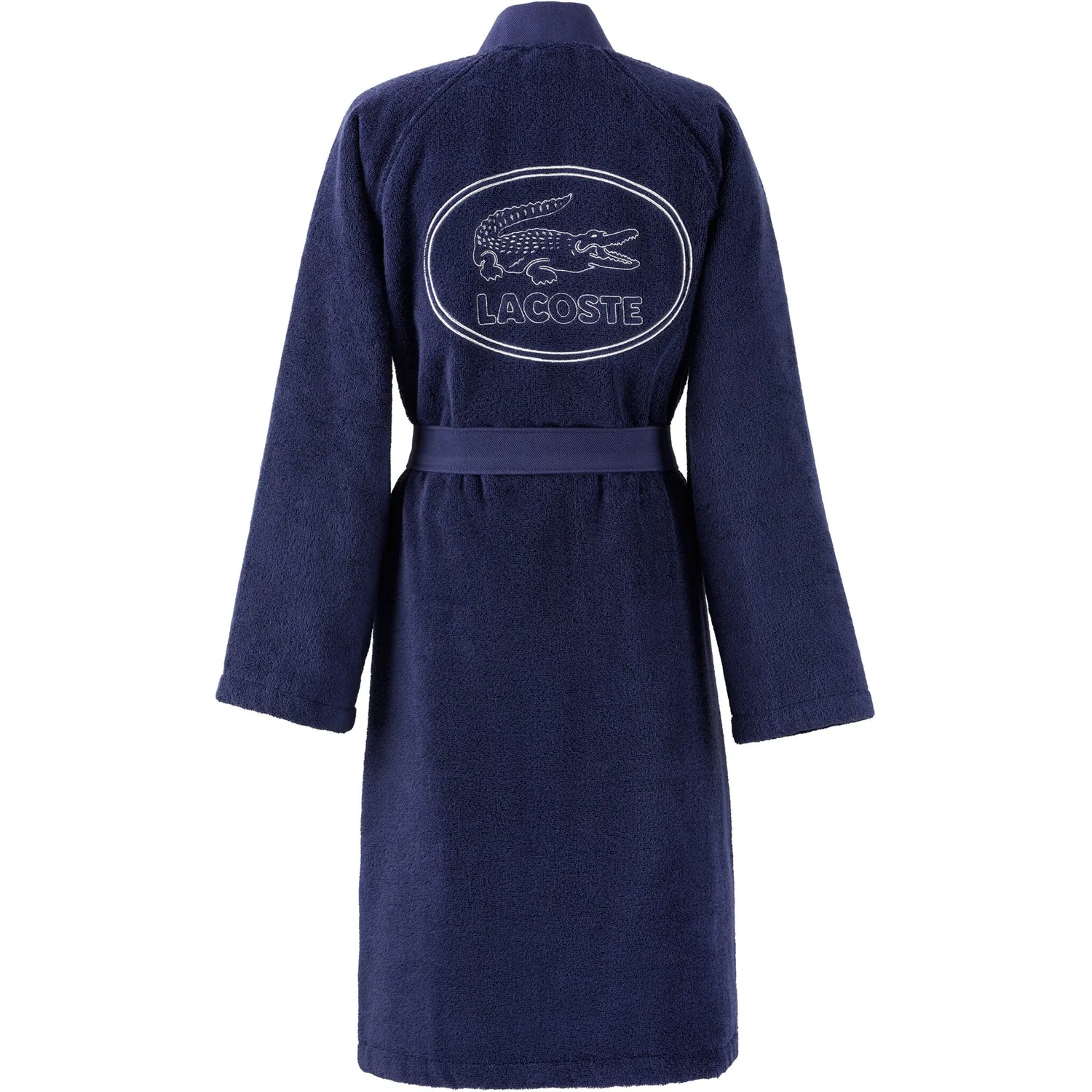 Халат женский Lacoste L DEFILE, с вышивкой крокодила, Navy Silver — фото 2