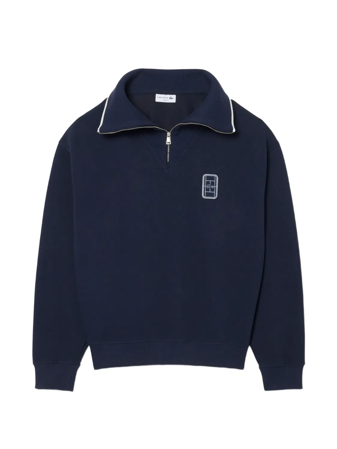 Lacoste Свитшот из пике на молнии синий