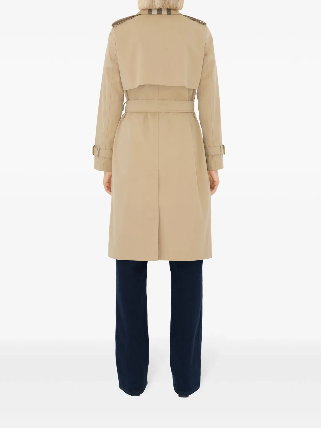 Тренч с клетчатым воротником Burberry, нейтральные — фото 3