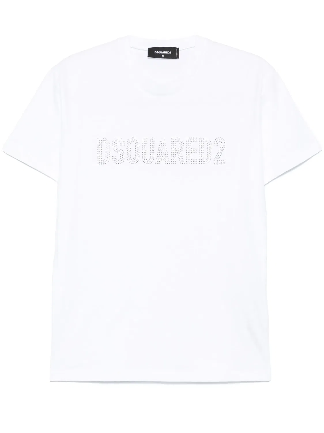 Футболка с логотипом из стразов DSQUARED2, белый