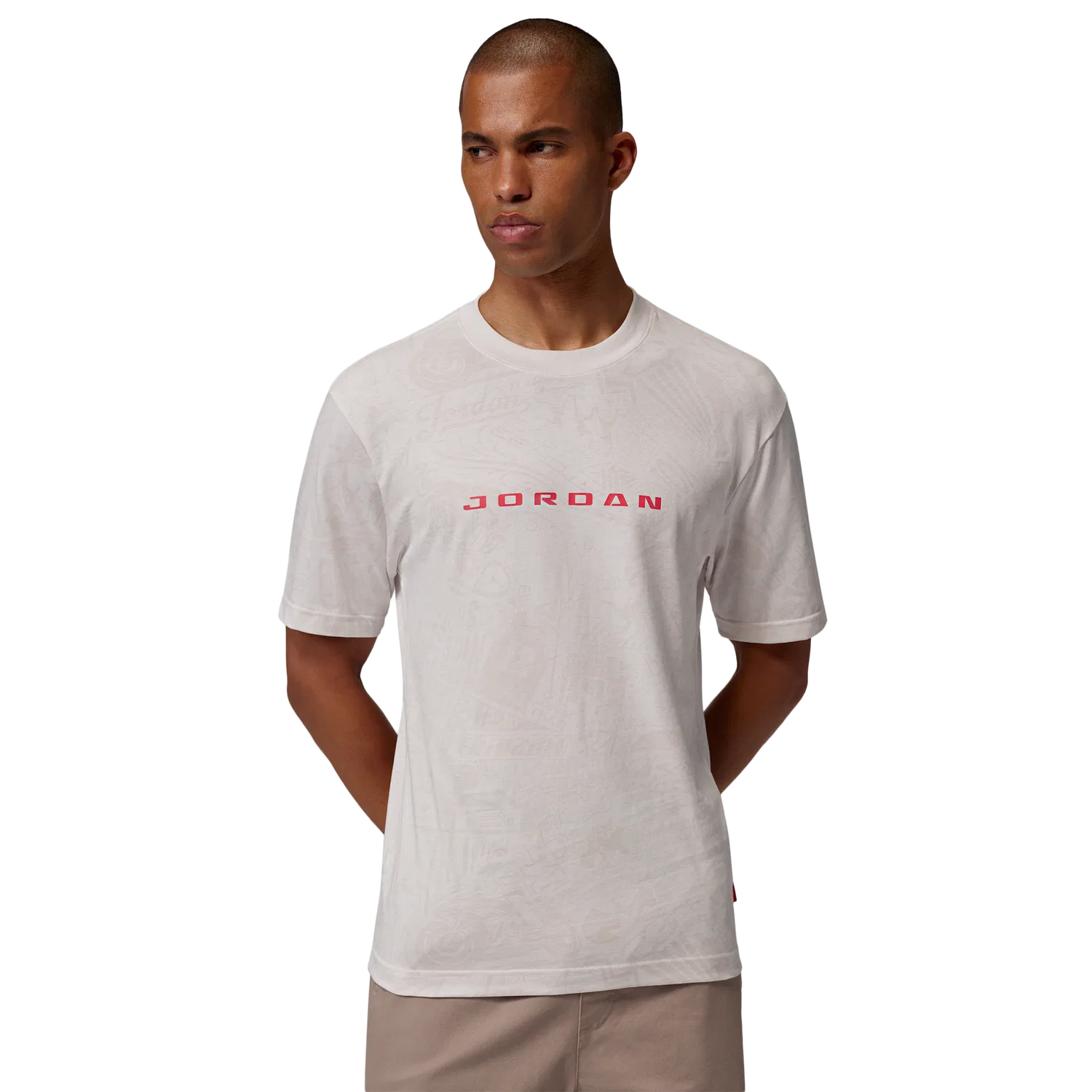 Мужская футболка с коротким рукавом с принтом Jordan Brooklyn LSR Graphic Short Sleeve Crew Jordan, Red/Tan — фото 4