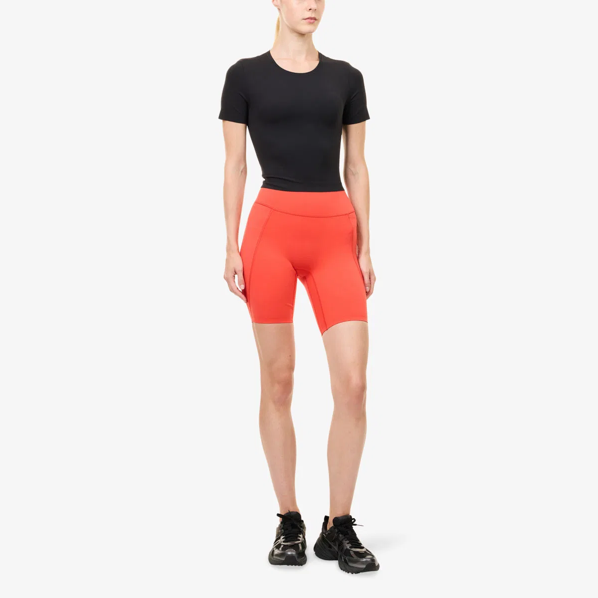 Укороченная футболка из эластичной ткани Dri-fit Nike, черный/серый — фото 2